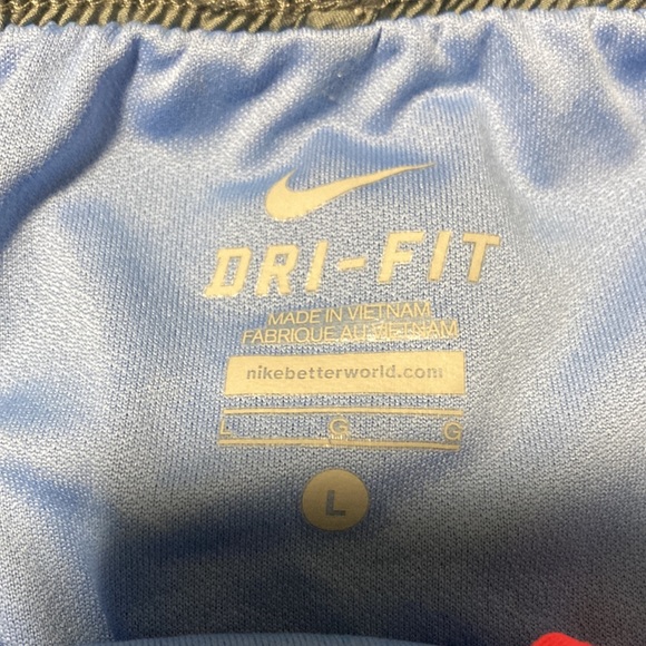 Nike Dri-Fit blue and grey with yellow trim running shorts - Picture 3 of 4